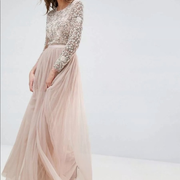 Needle & Thread Butterfly Gown Tulle Maxi Dress